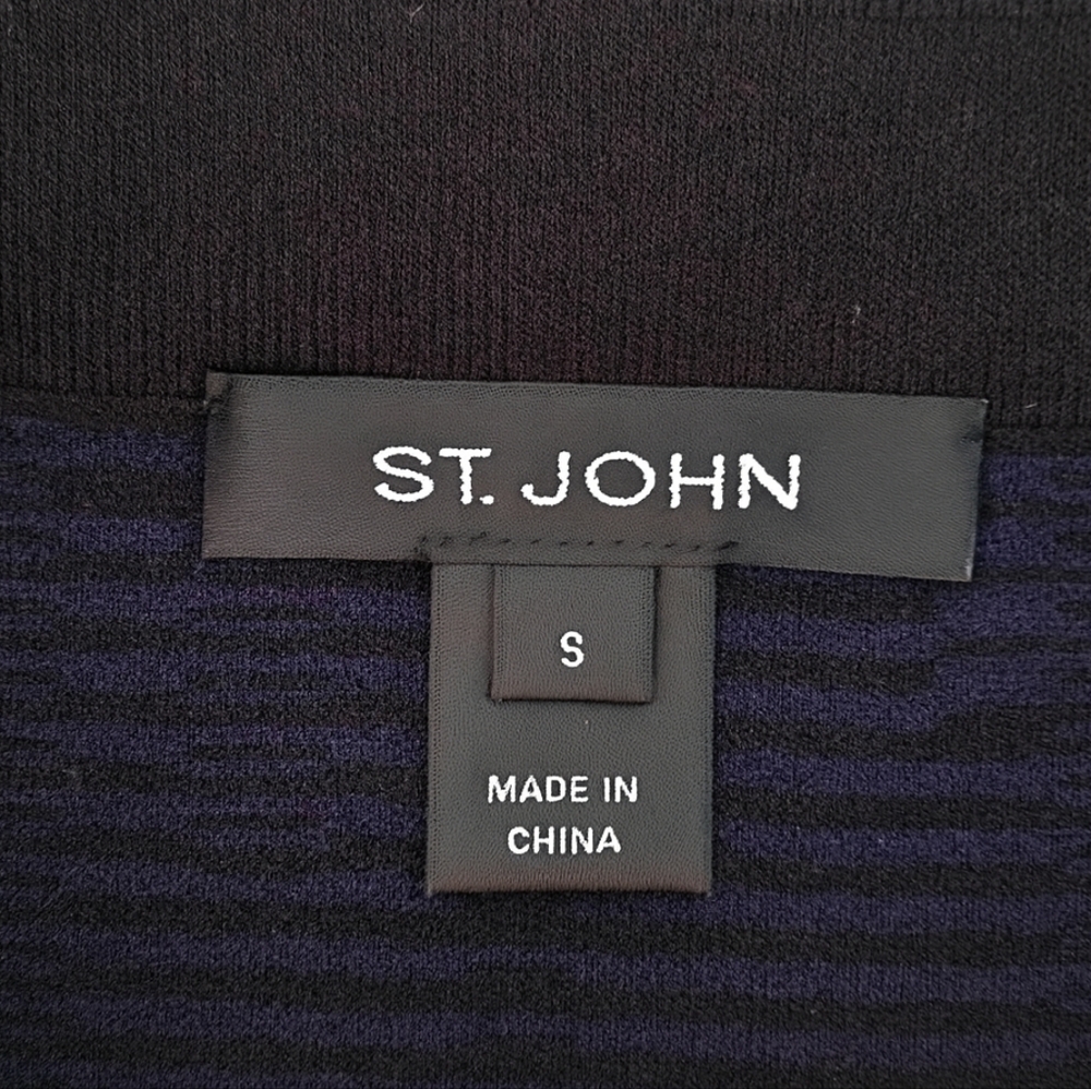 St. John Navy Textured Knit Midi Pencil Skirt Size Small - Picture 11 of 12